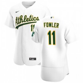 Oakland Athletics #11 Dustin Fowler Mens Nike White Home 2020 Authentic Player MLB Jersey