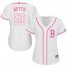 Boston Red Sox #50 Mookie Betts White/Pink Fashion Womens Stitched MLB Jersey