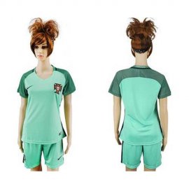 Womens Portugal Blank Away Soccer Country Jersey