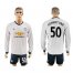 Manchester United #50 Johnstone Sec Away Long Sleeves Soccer Club Jersey