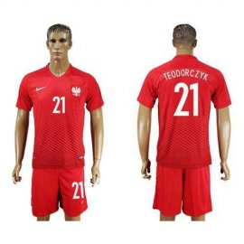 Poland #21 Teodorczyk Away Soccer Country Jersey