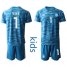Germany #1 Neuer Blue Goalkeeper Kid Soccer Country Jersey