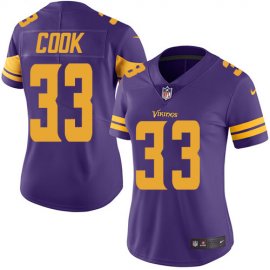 Nike Minnesota Vikings #33 Dalvin Cook Purple Womens Stitched NFL Limited Rush Jersey