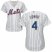 New York Mets #4 Jed Lowrie White Womens Cool Base Stitched MLB Jersey