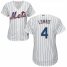 New York Mets #4 Jed Lowrie White Womens Cool Base Stitched MLB Jersey