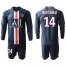 Paris Saint-Germain #14 Juan Bernat Home Long Sleeves Soccer Club Jersey