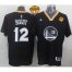 Warriors #12 Andrew Bogut Black New Alternate The Finals Patch Stitched NBA Jersey