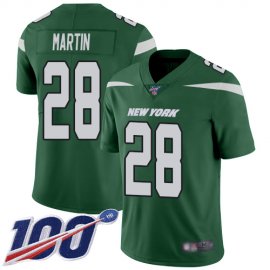 Nike New York Jets #28 Curtis Martin Green Team Color Mens Stitched NFL 100th Season Vapor Limited Jersey