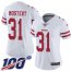 Nike San Francisco 49ers #31 Raheem Mostert White Womens Stitched NFL 100th Season Vapor Untouchable Limited Jersey