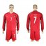 Portugal #7 Figo Home Long Sleeves Soccer Country Jersey