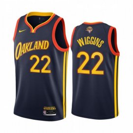 Nike Golden State Warriors #22 Andrew Wiggins Navy Swingman Womens 2022 NBA Finals City Edition Jersey Womens