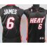 Kids Miami Heat 6 LeBron James Black Jersey Cheap