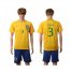 Brazil #3 T.Silva Home Soccer Country Jersey