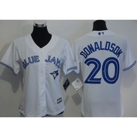 Toronto Blue Jays #20 Josh Donaldson White Womens Home Stitched MLB Jersey