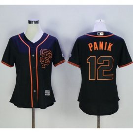San Francisco Giants #12 Joe Panik Black Alternate Womens Stitched MLB Jersey
