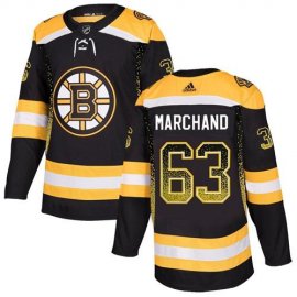 Adidas Boston Bruins #63 Brad Marchand Black Home Authentic Drift Fashion Stitched NHL Jersey