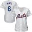 New York Mets #6 Jeff McNeil White(Blue Strip) Home Womens Stitched MLB Jersey