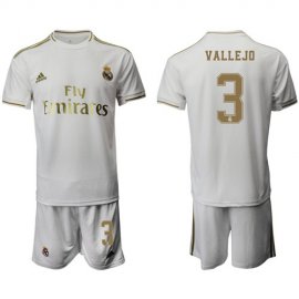 Real Madrid #3 Vallejo White Home Soccer Club Jersey