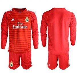Real Madrid Blank Red Goalkeeper Long Sleeves Soccer Club Jersey