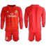 Real Madrid Blank Red Goalkeeper Long Sleeves Soccer Club Jersey