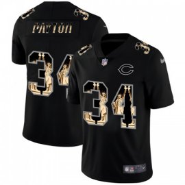Chicago Chicago Bears #34 Walter Payton Carbon Black Vapor Statue Of Liberty Limited NFL Jersey