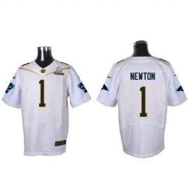 Nike Carolina Panthers #1 Cam Newton White 2016 Pro Bowl Mens Stitched NFL Elite Jersey
