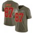 Nike Kansas City Chiefs #87 Travis Kelce Olive Mens Super Bowl LV Bound Stitched NFL Limited 2017 Salute To Service Jersey
