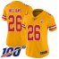 Nike Kansas City Chiefs #26 Damien Williams Gold Womens Stitched NFL Limited Inverted Legend 100th Season Jersey
