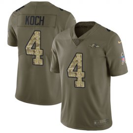 Nike Baltimore Ravens #4 Sam Koch Olive/Camo Mens Stitched NFL Limited 2017 Salute To Service Jersey