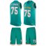 Nike Miami Dolphins #75 Ereck Flowers Aqua Green Team Color Mens Stitched NFL Limited Tank Top Suit Jersey