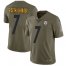 Nike Pittsburgh Steelers #7 Ben Roethlisberger Olive Youth Stitched NFL Limited 2017 Salute to Service Jersey