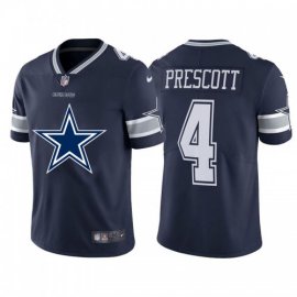 Dallas Cowboys #4 Dak Prescott Navy Blue Mens Nike Big Team Logo Vapor Limited NFL Jersey