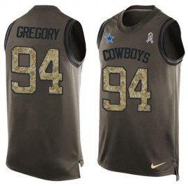 Nike Dallas Cowboys #94 Randy Gregory Green Mens Stitched NFL Limited Salute To Service Tank Top Jersey