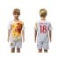 Spain #18 Jordi Alba White Away Kid Soccer Country Jersey