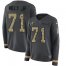 Nike Cleveland Browns #71 Jedrick Wills JR Anthracite Salute to Service Womens Stitched NFL Limited Therma Long Sleeve Jersey