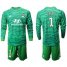 Lyon #1 Lopes Green Goalkeeper Long Sleeves Soccer Club Jersey