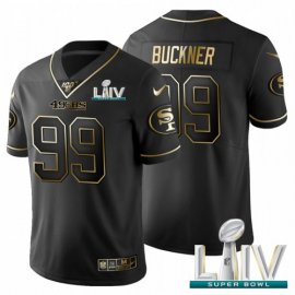 San Francisco 49ers #99 DeForest Buckner Mens Nike Black Golden Super Bowl LIV 2020 Limited NFL 100 Jersey