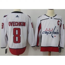Adidas Washington Capitals #8 Alex Ovechkin White Road Authentic Stitched NHL Jersey