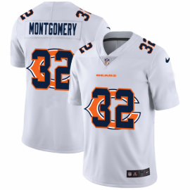 Chicago Chicago Bears #32 David Montgomery White Mens Nike Team Logo Dual Overlap Limited NFL Jersey
