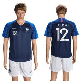 France #12 Tolisso Home Soccer Country Jersey