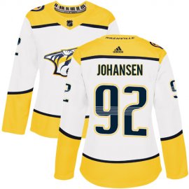 Adidas Nashville Predators #92 Ryan Johansen White Road Authentic Womens Stitched NHL Jersey
