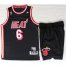 Miami Heat 6 LeBron Jamest Black Hardwood Classics Revolution 30 Swingman Jerseys Shorts NBA Suits Cheap