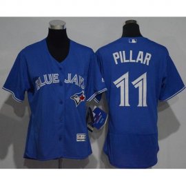 Toronto Blue Jays #11 Kevin Pillar Blue Flexbase Authentic Womens Stitched MLB Jersey