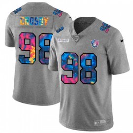 Las Vegas Raiders #98 Maxx Crosby Mens Nike Multi-Color 2020 NFL Crucial Catch NFL Jersey Greyheather