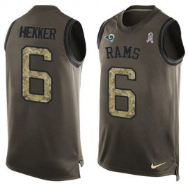 Nike Los Angeles Rams #6 Johnny Hekker Green Mens Stitched NFL Limited Salute To Service Tank Top Jersey