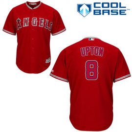 Los Angeles Angels #8 Justin Upton Red Cool Base Stitched Youth MLB Jersey