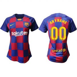 Womens Barcelona Personalized Home Soccer Club Jersey