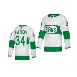 Adidas Toronto Maple Leafs #34 Auston Matthews White 2019 St. Patricks Day Authentic Player Stitched Youth NHL Jersey