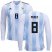 Argentina #8 Perez Home Long Sleeves Soccer Country Jersey