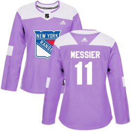 Adidas New York Rangers #11 Mark Messier Purple Authentic Fights Cancer Womens Stitched NHL Jersey